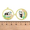 Golden Plated Alloy Enamel Pendants ENAM-Z017-08G-02-3