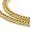 PVD Vacuum Plating 201 Stainless Steel Cuban Link Chain Necklace with 304 Stainless Steel Clasps for Men Women NJEW-M194-01E-G-2