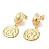 Human Shape Brass Dangle Stud Earrings EJEW-G382-13G-1