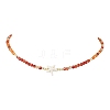 Summer Beach Natural Carnelian Round Beaded Necklaces NJEW-JN05262-04-2