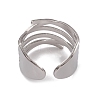 Non-Tarnish 304 Stainless Steel Hollow Out Open Cuff Rings for Women RJEW-G285-20P-3