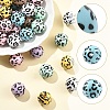 35Pcs 7 Colors Printed Opaque Acrylic Beads OACR-YW0004-51-2