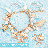   3Pcs Natural Conch Shell & Alloy Starfish & CCB Plastic Pearl Charm Bracelet BJEW-PH0004-35-4