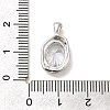 Platinum Brass Micro Pave Cubic Zirconia Pendants KK-U031-02P-01-3