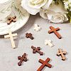 CHGCRAFT 72Pcs 6 Style Wood Pendants WOOD-CA0001-23-4