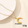 Vintage 304 Stainless Steel Double Horn Pendant Necklaces ZQ4868-2-1