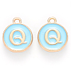 Golden Plated Alloy Enamel Charms ENAM-S118-04Q-1