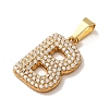 304 Stainless Steel Micro Pave Clear Cubic Zirconia Pendants CU-CBA703A-05G-B-2