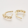 Brass Hoop Earring Findings with Latch Back Closure X-KK-T048-024G-NF-3