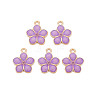 Light Gold Plated Alloy Enamel Pendants ENAM-R136-17G-2