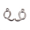 Gunmetal Plated Alloy Letter Pendants LS-PALLOY-J718-01B-Q-1
