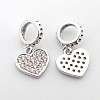 Brass Micro Pave Cubic Zirconia Large Hole European Dangle Heart Charms ZIRC-N009-01M-2