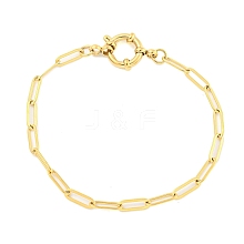 304 Stainless Steel Paperclip Chain Bracelets for Women BJEW-Q344-03G