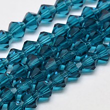 Imitate Austrian Crystal Bicone Glass Beads Strands GLAA-F029-6x6mm-01