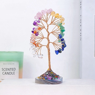 Natural Mixed Stone Tree of Life Display Decorations PW-WG16415-05-1