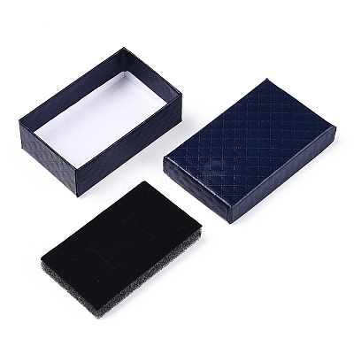 Rhombus Textured Cardboard Jewelry Boxes LS-CBOX-T006-02B-1
