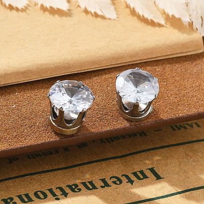 Cubic Zirconia Clip-on Earrings EJEW-L100-01P-07-1