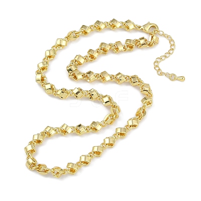 Rack Plating Brass Link Chain Necklaces for Women NJEW-K382-10G-1