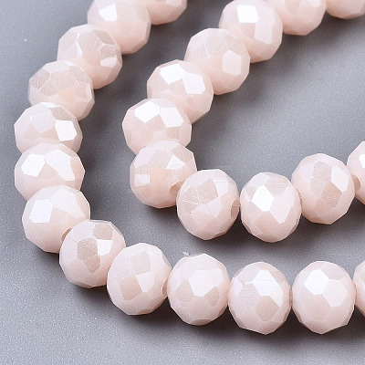 Electroplate Glass Beads Strands X-EGLA-A034-P6mm-A08-1