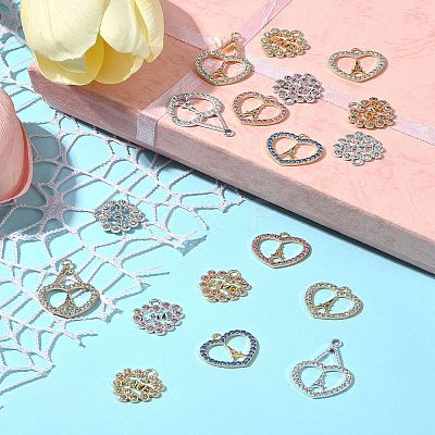 18Pcs 9 Styles Rack Plating Alloy Pendants FIND-FS0003-10-1
