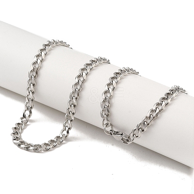 Non-Tarnish 201 Stainless Steel Curb Chain Necklaces for Men NJEW-M218-04C-P-1