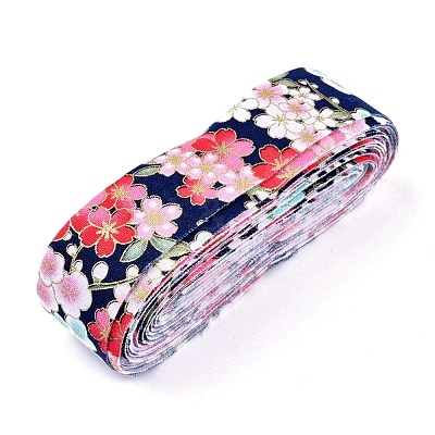 Japanese Kimono Style Floral Cotton Ribbon OCOR-I008-01A-06-1
