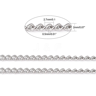 Non-Tarnish 3.28 Feet 304 Stainless Steel Curb Chains X-CHS-R008-04-1