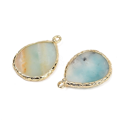 Natural Flower Amazonite Pendants G-K347-08G-04-1
