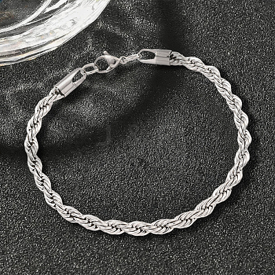 1Pc 5MM 304 Stainless Steel Rope Chain Bracelets for Women BJEW-DJ0001-85-1
