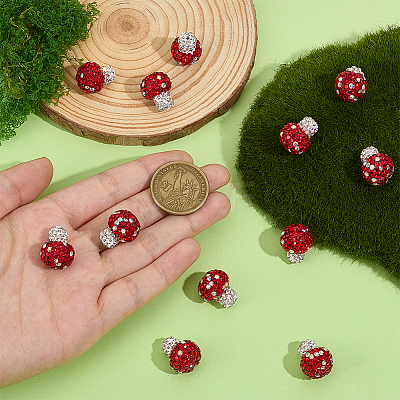 12Pcs Handmade Polymer Clay Rhinestone Beads CLAY-OC0001-06-1