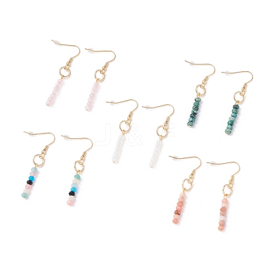 Natural & Synthetic Mixed Stone Beads Dangle Earrings EJEW-JE04709-1