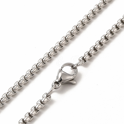 Non-Tarnish 201 Stainless Steel Box Chain Necklace for Men Women STAS-P323-01P-1