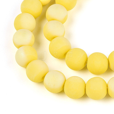 Frosted Opaque Glass Beads Strands GLAA-T032-P8mm-MBB16-1