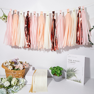 Aluminum Foil Tassels Hanging Garland Banner DIY-WH20011-29A-1