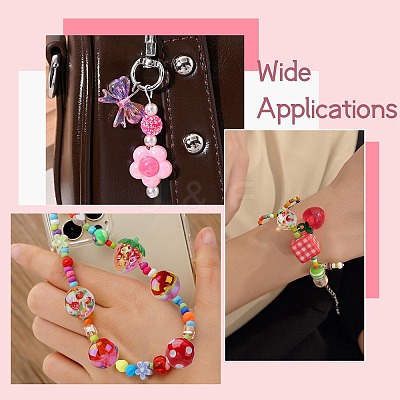 45Pcs 9 Styles Plastic Round Bead & Acrylic Beads Strawberry Kits MACR-CJ0002-46-1