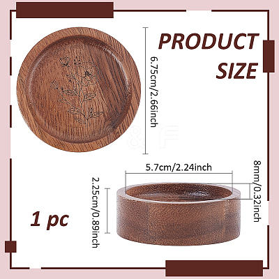 Wood Finger Ring Display Plate RDIS-WH0007-10-1