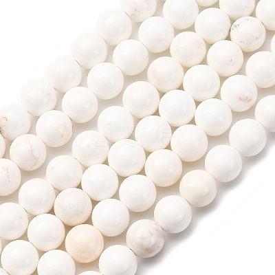 Round Natural Magnesite Beads Strands G-M138-42-A-1