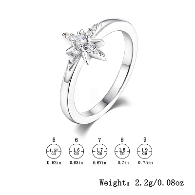 S925 Silver Zircon Star Jewelry Set Earrings Necklace Ring Elegant Fashion Accessories RI1010-8-1
