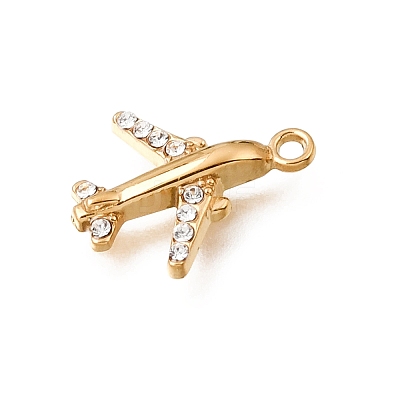 304 Stainless Steel Rhinestone Pendants STAS-E531-22G-A-1