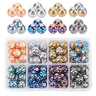 Christmas Electroplate Glass Beads EGLA-BC0001-003-1