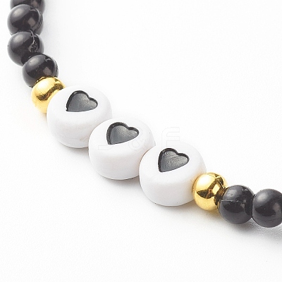 Pray & Love Acrylic Beads Stretch Bracelet Set for Gift BJEW-JB06679-1