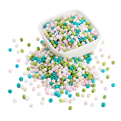 Opaque Glass Round Seed Beads GLAA-TAC0025-07B-03-1