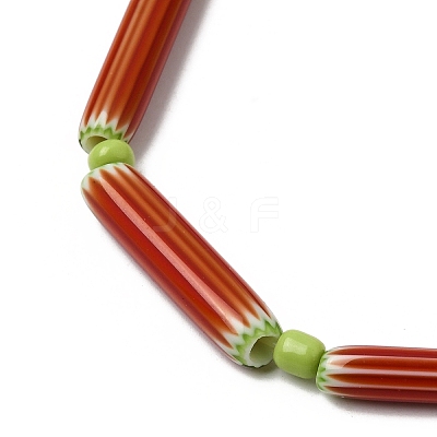Handmade Lampwork Chevron Beads LAMP-Z019-01-06-1
