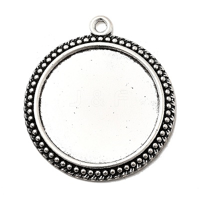 Flat Round Tibetan Style Pendant Cabochon Settings TIBE-C067-01AS-NR-1