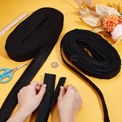 20 Yards 2 Styles Polyester Hook and Iron Eye Tape FIND-BC0013-99B-1