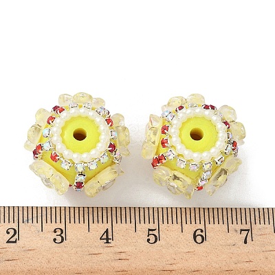 Flower Style Resin Rhinestone Beads CLAY-NH0003-05S-02-1