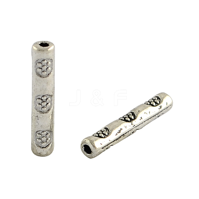 Tibetan Style Alloy Tube Beads X-TIBEB-1438-AS-LF-1
