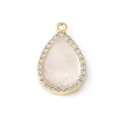 Brass Micro Pave Cubic Zirconia Pendants KK-K399-02G-01-1
