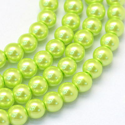 Baking Paint Pearlized Glass Pearl Round Bead Strands HY-Q003-4mm-66-1