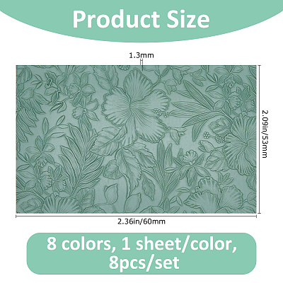 8 Sheets 8 Colors PVC Leather Fabric DIY-FH0010-89-1